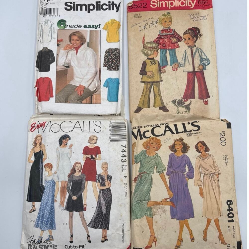 Vintage Sewing Pattern Lot Junk Journal Paper Ephemera TissuePack Mixed Crafting
